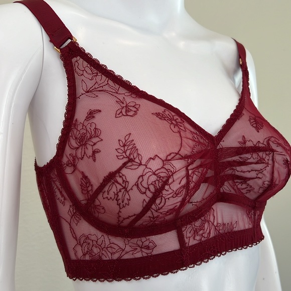 Agent Provocateur Burgundy Red Lace Bra (Size 3) - Picture 4 of 9